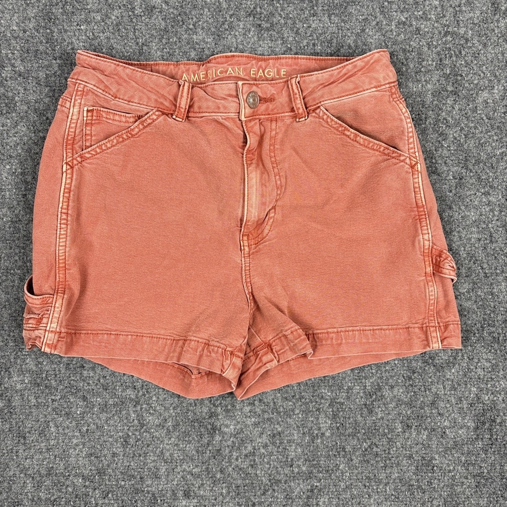AE High Rise Utility Carpenter Jean Shorts Terracotta Pink Pink Size 2 Stretch